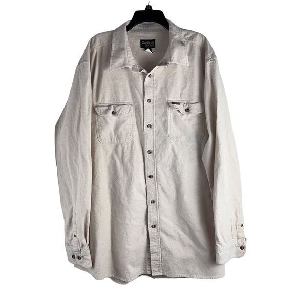 Guide Series Brushed Flannel Long Sleeve Shirt 3XLT Cream Cotton Button Front - Picture 1 of 11